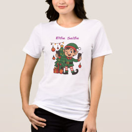 Elfie Selfie Dames Kerst T-Shirt – Schattige Chris