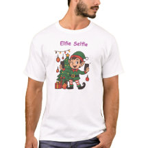Elfie Selfie Kerst T-shirt – Grappige Kerst Elf 
