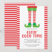 Elfin Good Time Elf Legs Kerstfeest Kaart (Voorkant / Achterkant)