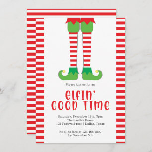 Elfin Good Time Elf Legs Kerstfeest Kaart
