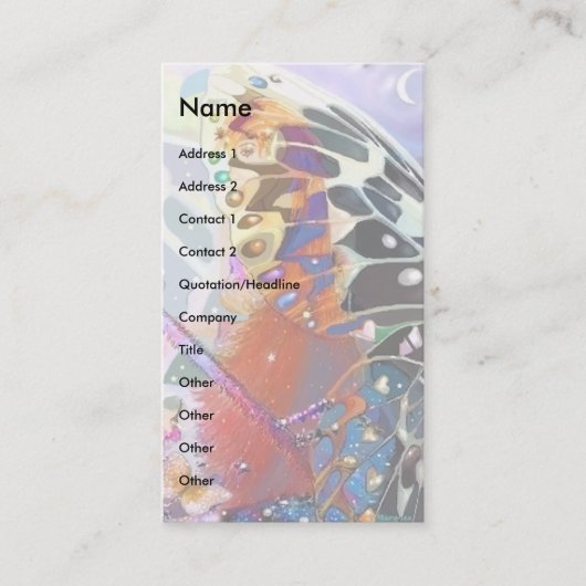 Elfin Moon sjabloon Visitekaartje (Voorkant)