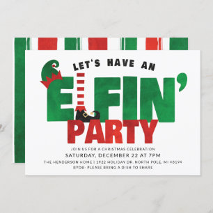 Elfin Party - Funny Kerstparty - Uitnodiging