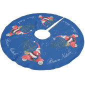 Elfin Santa Claus op zijn scooter Kerstboom Rok (Gekanteld)