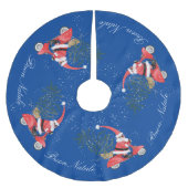 Elfin Santa Claus op zijn scooter Kerstboom Rok (Voorkant)