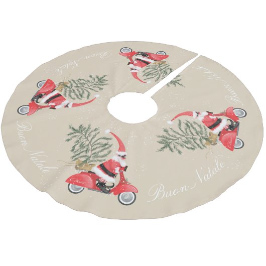 Elfin Santa Claus op zijn scooter Kerstboom Rok (Gekanteld)