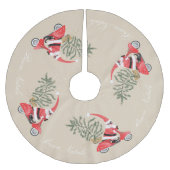 Elfin Santa Claus op zijn scooter Kerstboom Rok (Voorkant)