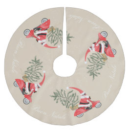 Elfin Santa Claus op zijn scooter Kerstboom Rok