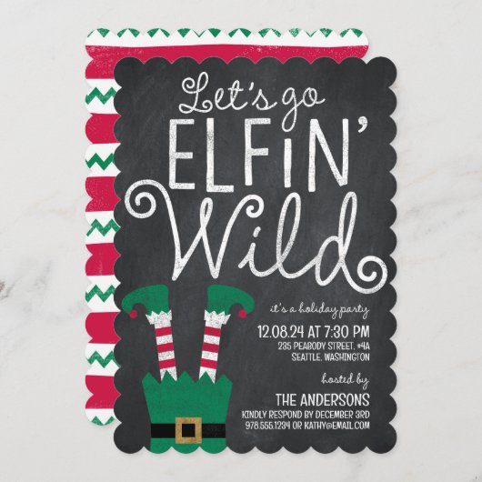Elfin Wild Party uitnodiging (Voorkant / Achterkant)