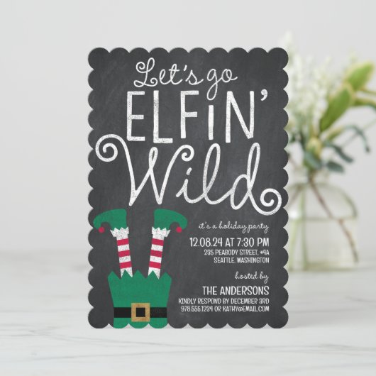 Elfin Wild Party uitnodiging (Staand voorkant)