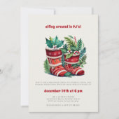 Elfing PJ's Vriendsmas Grappig Kerstfeest Kaart (Voorkant)