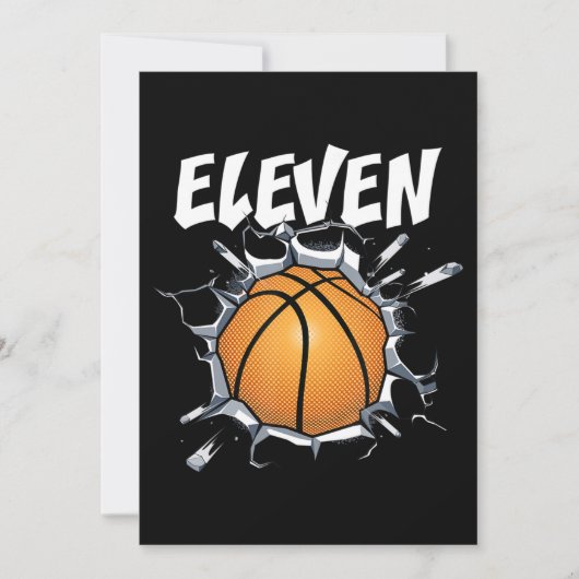 Elfjarig basketbal verjaardagsfeestje elfde jongen kaart (Voorkant)