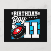 Elfjarig feestje thema ijshockey elfde verjaardag  briefkaart (Voorkant)