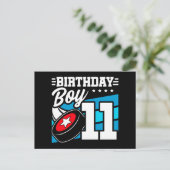 Elfjarige Hockey Feest Thema Elfde Verjaardag Jong Briefkaart (Staand voorkant)