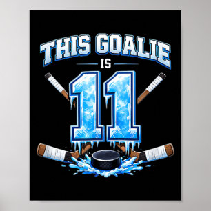 Elfjarige verjaardag ijshockey doelman poster