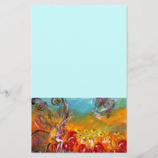 ELFJE VAN DE RODE BLOEMEN ,blauw Briefpapier (Voorkant)
