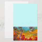 ELFJE VAN DE RODE BLOEMEN ,blauw Briefpapier (Voorkant / Achterkant)