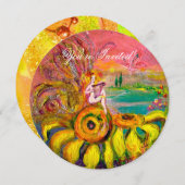 ELFJE VAN DE ZONNEBLOEM geel oranje roze glans Kaart (Voorkant / Achterkant)