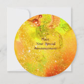 ELFJE VAN DE ZONNEBLOEM geel oranje roze glinster Kaart (Achterkant)