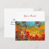 ELFJE VAN RODE BLOEMEN Bloemrijke Fantasie Zomerfe Kaart (Voorkant / Achterkant)