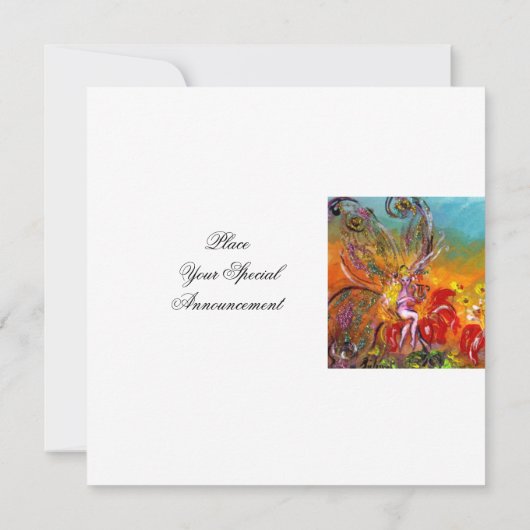 ELFJE VAN ROOIE BLOEMEN Bloemrijke Fantasie Zomerf Kaart (Achterkant)