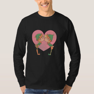 Elfkoppel verliefd op elfjes zoenen t-shirt