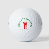 Elf'n Elf Moon Kerstmis Golfballen (Voorkant)