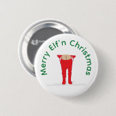 Elf'n Elf Moon Kerstmis Ronde Button 5,7 Cm (Voorkant /achterkant)