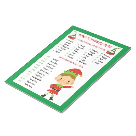 Elfnamen Notitieblok (Schuin)