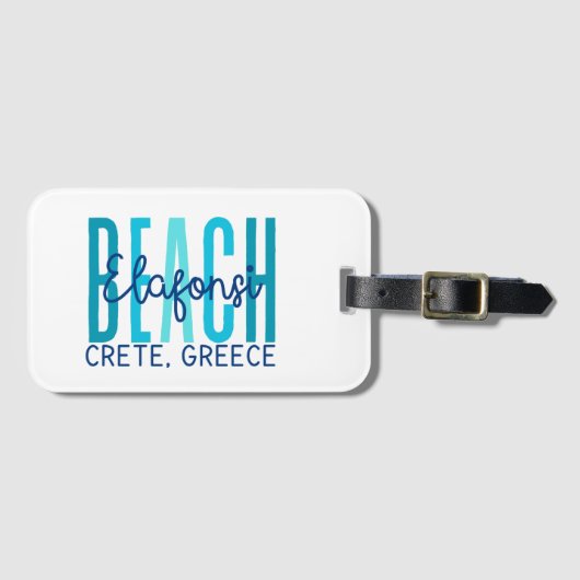 Elfonsi Beach Kreta Griekenland (Oceaan) Bagagelabel (Voorkant (horizontaal))