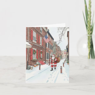Elfreth's Alley in Philly Kerstkaart Feestdagen Kaart