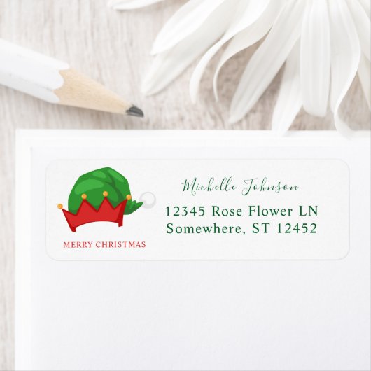 Elf's Pet 2-kerstgroen retouradres Etiket (Insitu)
