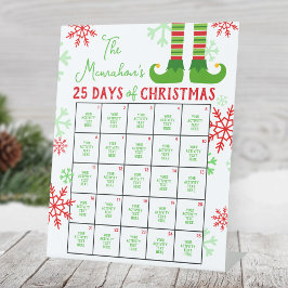 Elfvoeten 25 dagen kerstactiviteit reclamebord met voetstuk