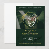 Elgant aanpasbare trouwuitnodiging bedankkaart (Voorkant / Achterkant)