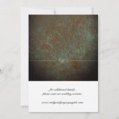 Elgant Gothic blauwgroen roestgoud omhuld Save The Date (Achterkant)