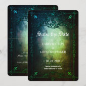 Elgant Gothic Blauwgroen Rust ingelijst Save the D Date (Voorkant / Achterkant)
