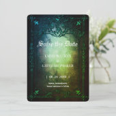 Elgant Gothic Blauwgroen Rust ingelijst Save the D Date (Staand voorkant)