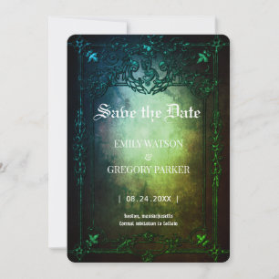 Elgant Gothic Blauwgroen Rust ingelijst Save the D Date
