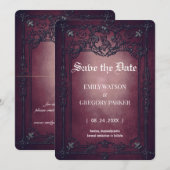 Elgant Gothic Blauwgroen Rust ingelijst Save the D Date (Voorkant / Achterkant)