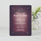 Elgant Gothic Blauwgroen Rust ingelijst Save the D Date (Staand voorkant)