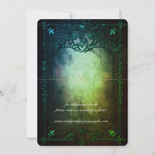 Elgant Gothic Blauwgroen Rust ingelijst Save the D Save The Date (Achterkant)