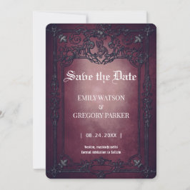 Elgant Gothic Blauwgroen Rust ingelijst Save the D Save The Date