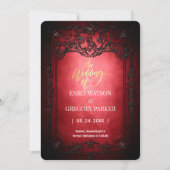 Elgant Gothic Blauwgroen Rust Red ingelijst Save t Save The Date (Voorkant)