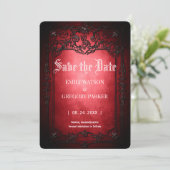 Elgant Gothic Blauwgroen Rust Red ingelijst Save t Save The Date (Staand voorkant)
