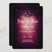 Elgant Gothic Blauwgroen Rust Red ingelijst Save t Save The Date (Voorkant / Achterkant)