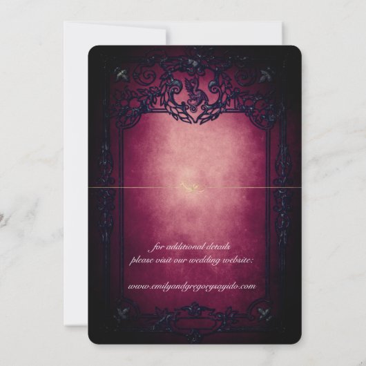 Elgant Gothic Blauwgroen Rust Red ingelijst Save t Save The Date (Achterkant)