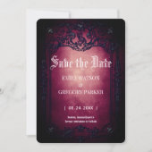 Elgant Gothic Blauwgroen Rust Red ingelijst Save t Save The Date (Voorkant)