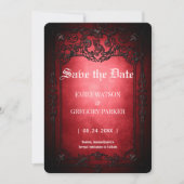 Elgant Gothic Blauwgroen Rust Red ingelijst Save t Save The Date (Voorkant)