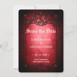 Elgant Gothic Blauwgroen Rust Red ingelijst Save t Save The Date
