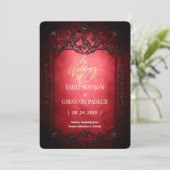 Elgant Gothic Blauwgroen Rust Red ingelijst Save t The Date (Staand voorkant)