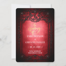 Elgant Gothic Blauwgroen Rust Red ingelijst Save t The Date